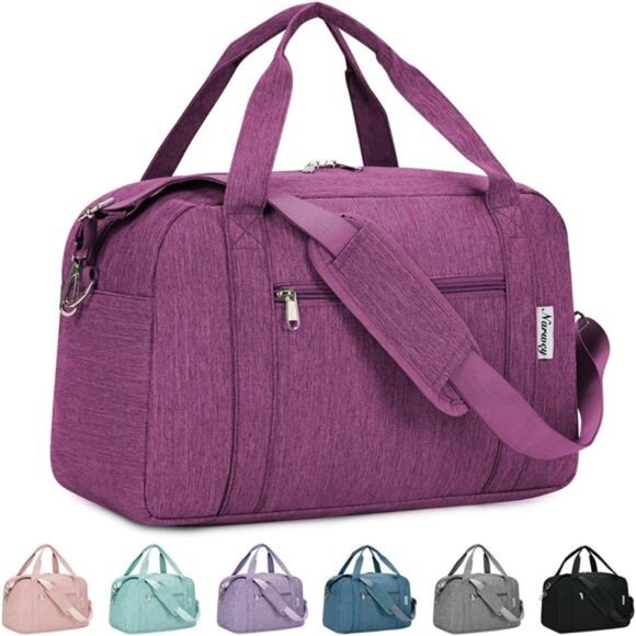 Small Duffel Bag for Traveling, Plum - Picture 1 of 6